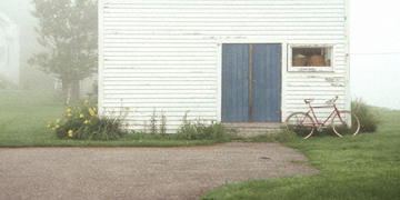 Bicycle and Blue Doors